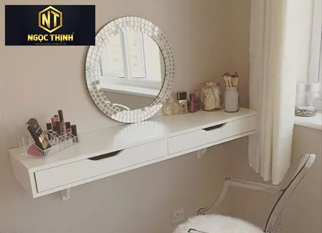 BÀN TRANG ĐIỂM TREO TƯỜNG GỖ VÁN MDF GIÁ TỐT
